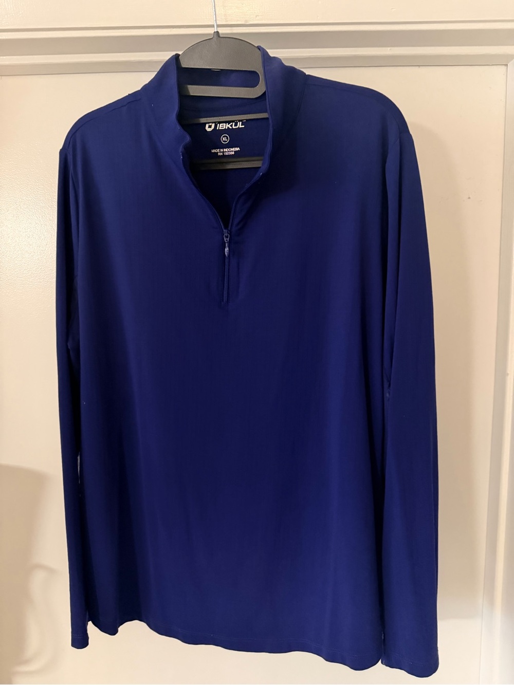 IBKUL Long Sleeve Women’s Navy Blue 1/4 Zip Mock Neck UPF 50+ Golf/Sun Top - XL